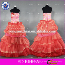 ED Bridal Fornecedor Custom Made Ball Gown Lace Organza Vestido de casamento colorido